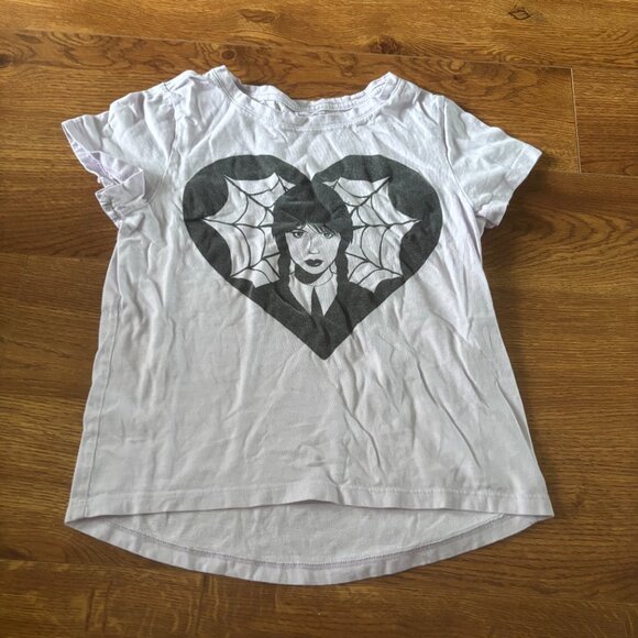 Wednesday purple graphic short sleeve tee in size M - Picture 1 of 3